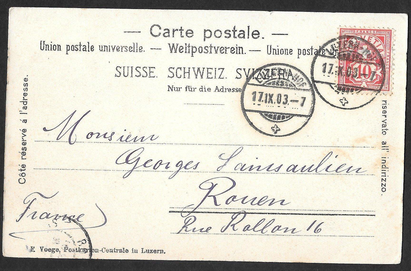 Cartoline postali: Luzern Schweizerhofquai mit Dampfschiff – Usato da Olten venduto da clotaldi 1