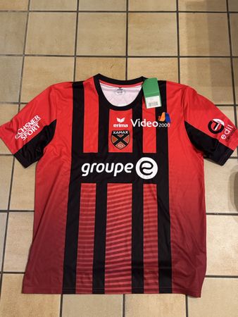 Maglia calcio Neuchatel Xamax Erima rosso nero nuovo