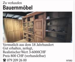 Antikes Bauernschrank-Möbel 18. Jhdt. gut erhalten, zerlegt