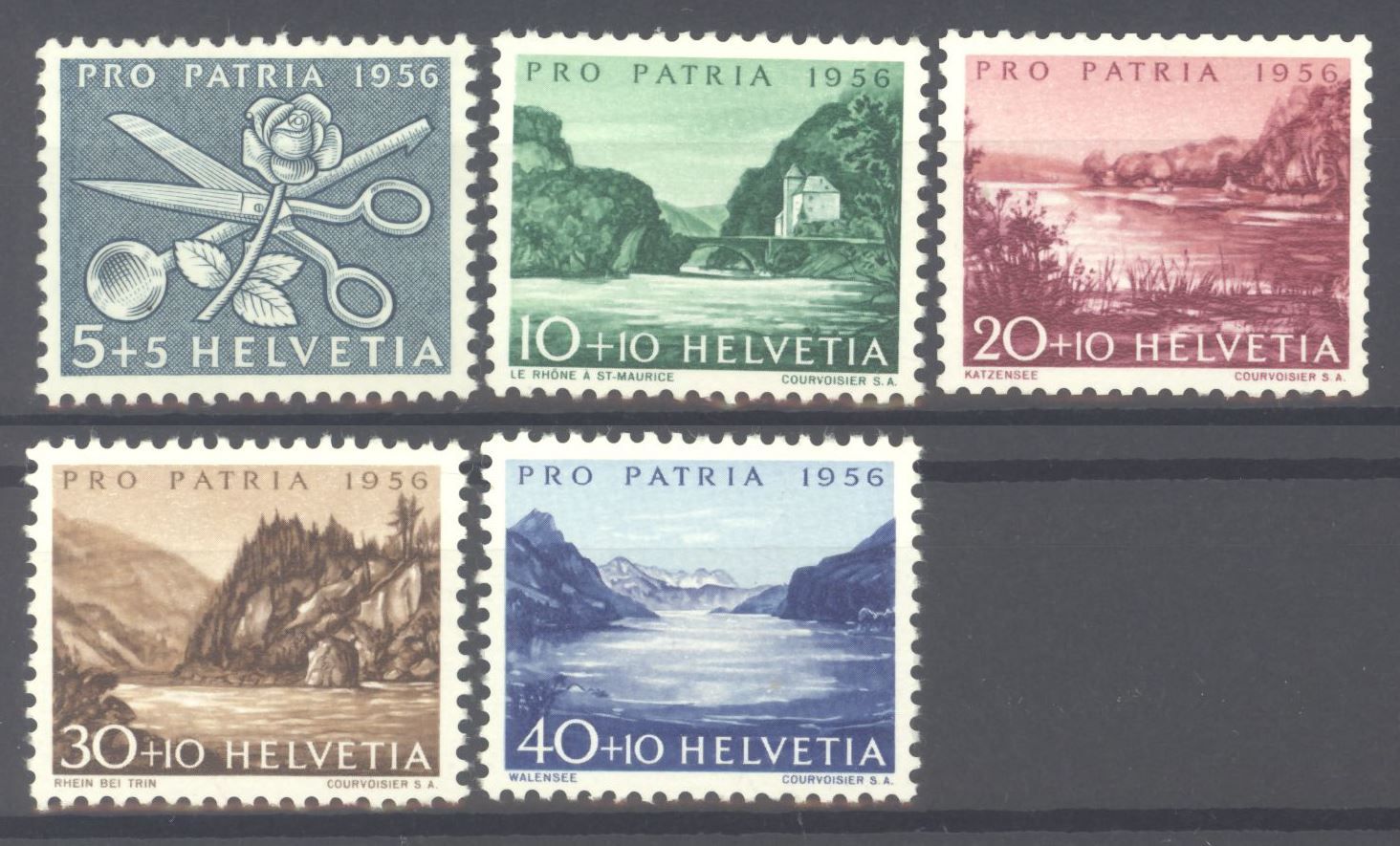 Tutti i francobolli: Pro Patria, 1956 ** – Usato da Willisau venduto da Vollstempel