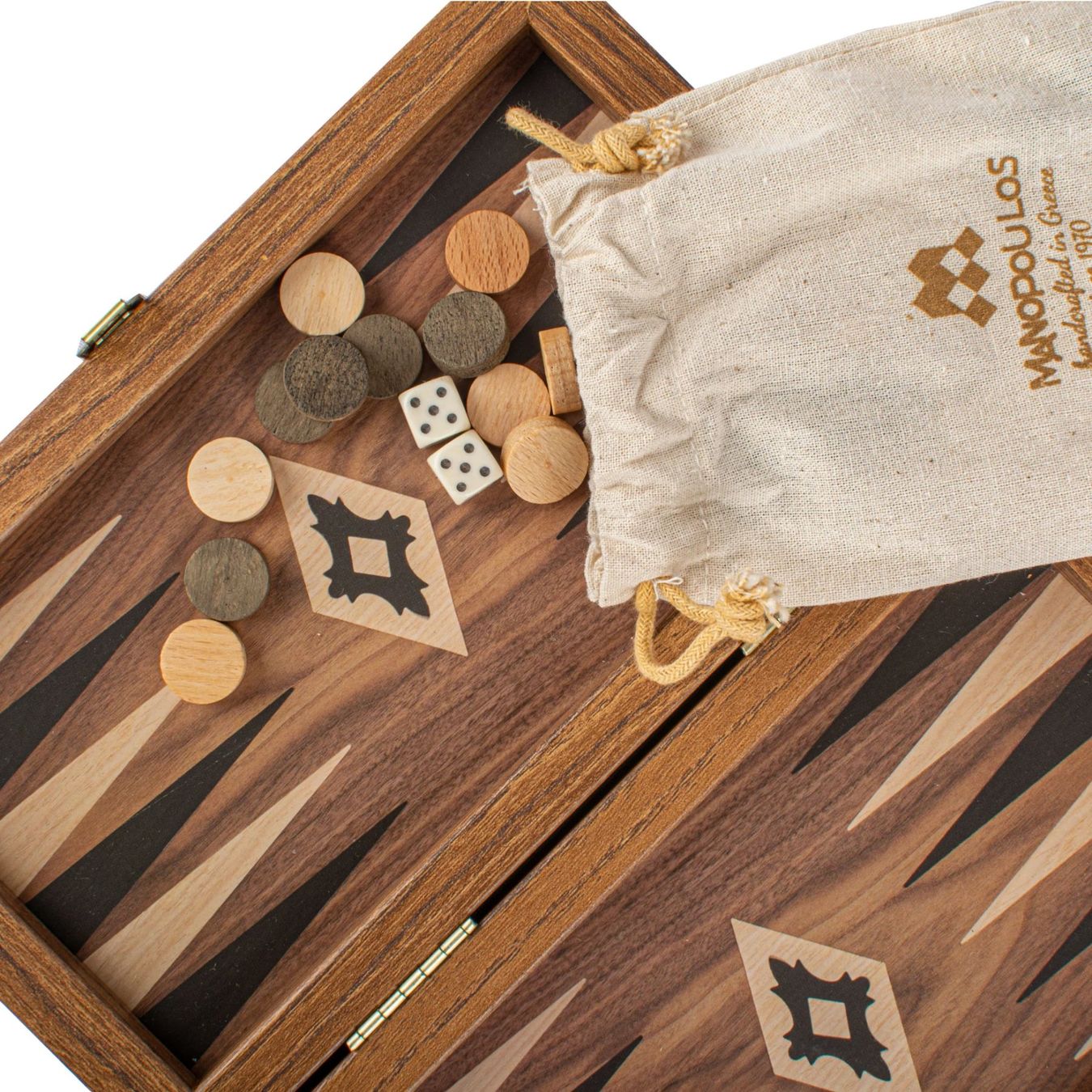 Giochi: Backgammon en bois de réplique de noyer ( NEUF ) – Nuovo e nell'imballaggio originale da Meyrin venduto da ChiaraMania 3