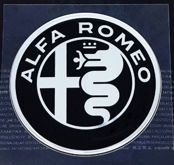 Alfa Romeo 3D Sticker Aufkleber 40mm Black Chrom Art. 21830