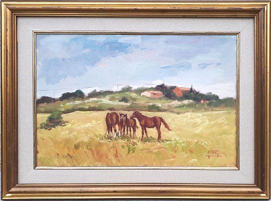 Dipinti: M. Tosy - Les chevaux – Usato da Montmelon venduto da canelle-12 1