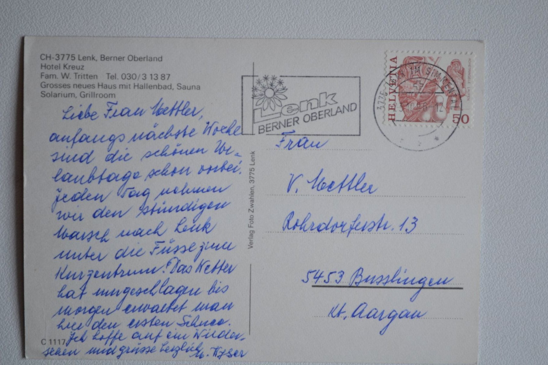 Cartoline postali: AK Lenk Hotel Kreuz – Usato da Beinwil am See venduto da kajak55 1