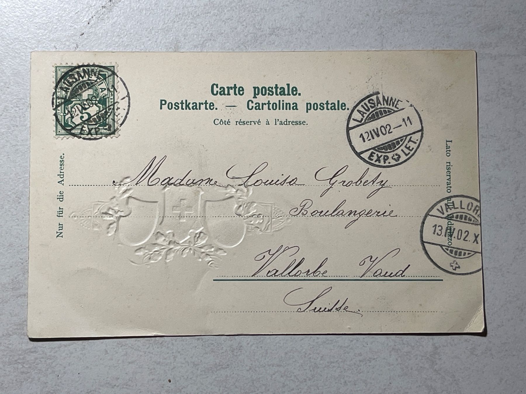 Ansichtskarten: Ansichtskarte von Lausanne, 1902 – Gebraucht aus Strengelbach von Aschatan5 1