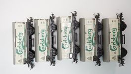 e54 Fleischmann H0 DB 5 Güterwagen Carlsberg BAWA | 2347