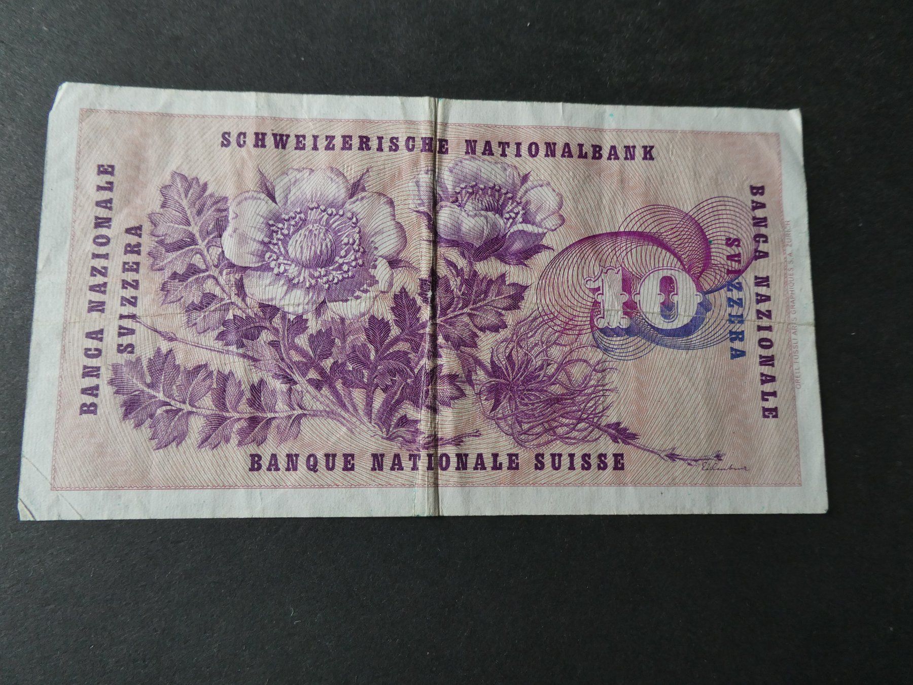 Banconote: Schweiz 1959, 10 Franken – Usato da Hinterforst venduto da Rohusri 1