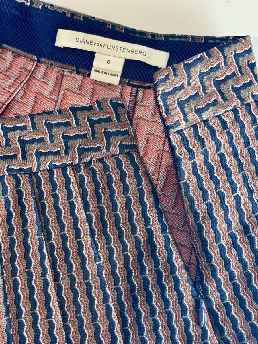 Diane von Furstenberg Röcke: DVF pleated skirt size 6 geometric pattern brown – Neu (gemäss Beschreibung) aus Binningen von MaryN1977 4