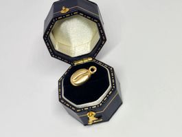 Gold Kaffeebohnen Anhänger, 750er Gold geprüft, Charm
