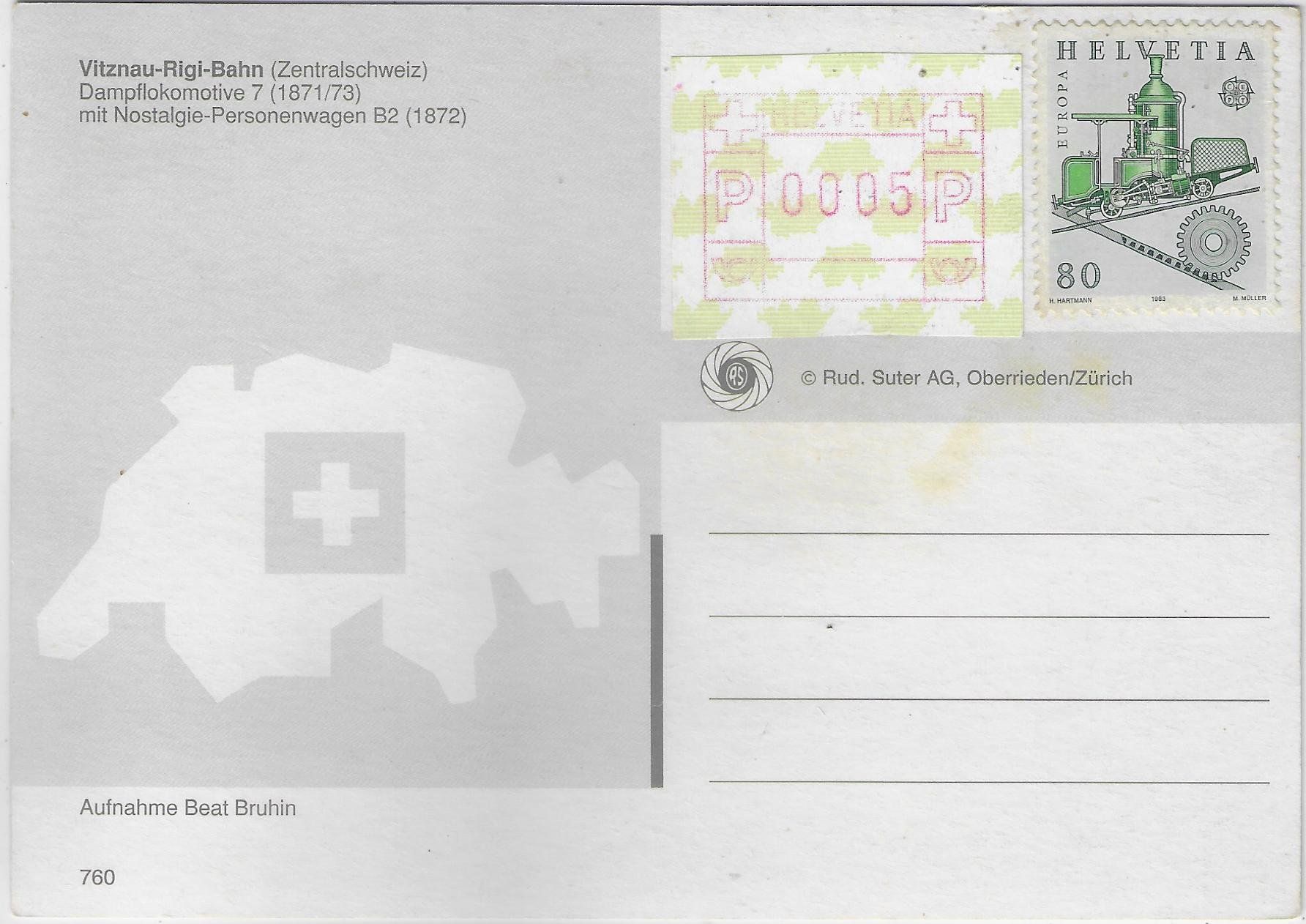 Cartoline postali: Vitznau-Rigi-Bahn - Dampflokomotive 7 – Usato da Ettingen venduto da Kartenplanet 1