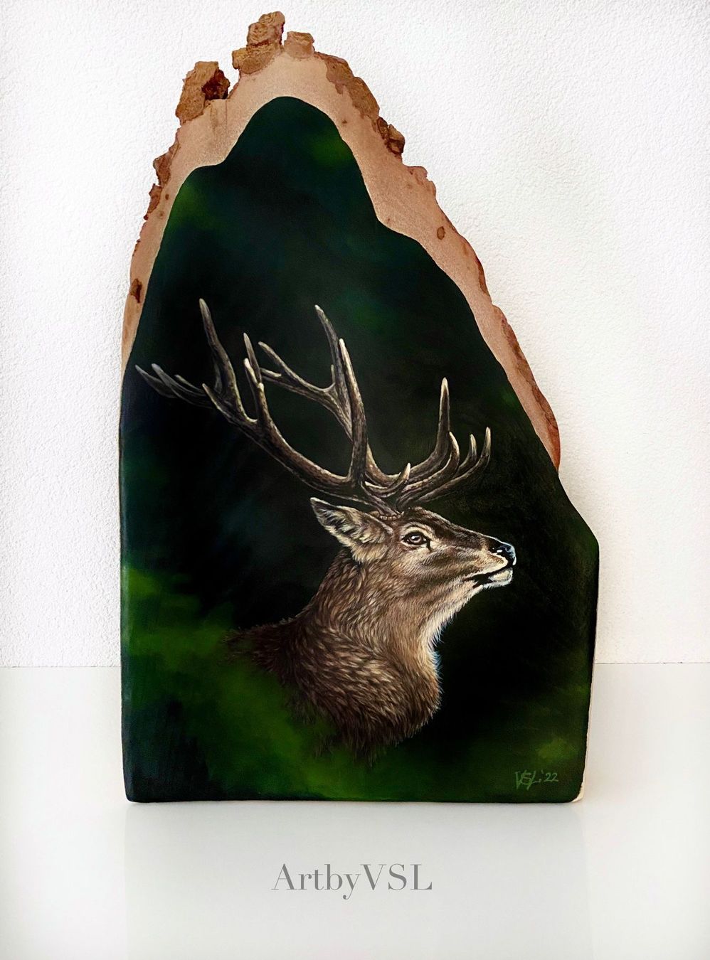 Dipinti: Hirsch Malerei auf Holz – Nuovo e nell'imballaggio originale da Niederbipp venduto da Chakala_20