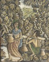 I Wayan MATRA (1962), Bali, Indonésie, huile sur toile signé