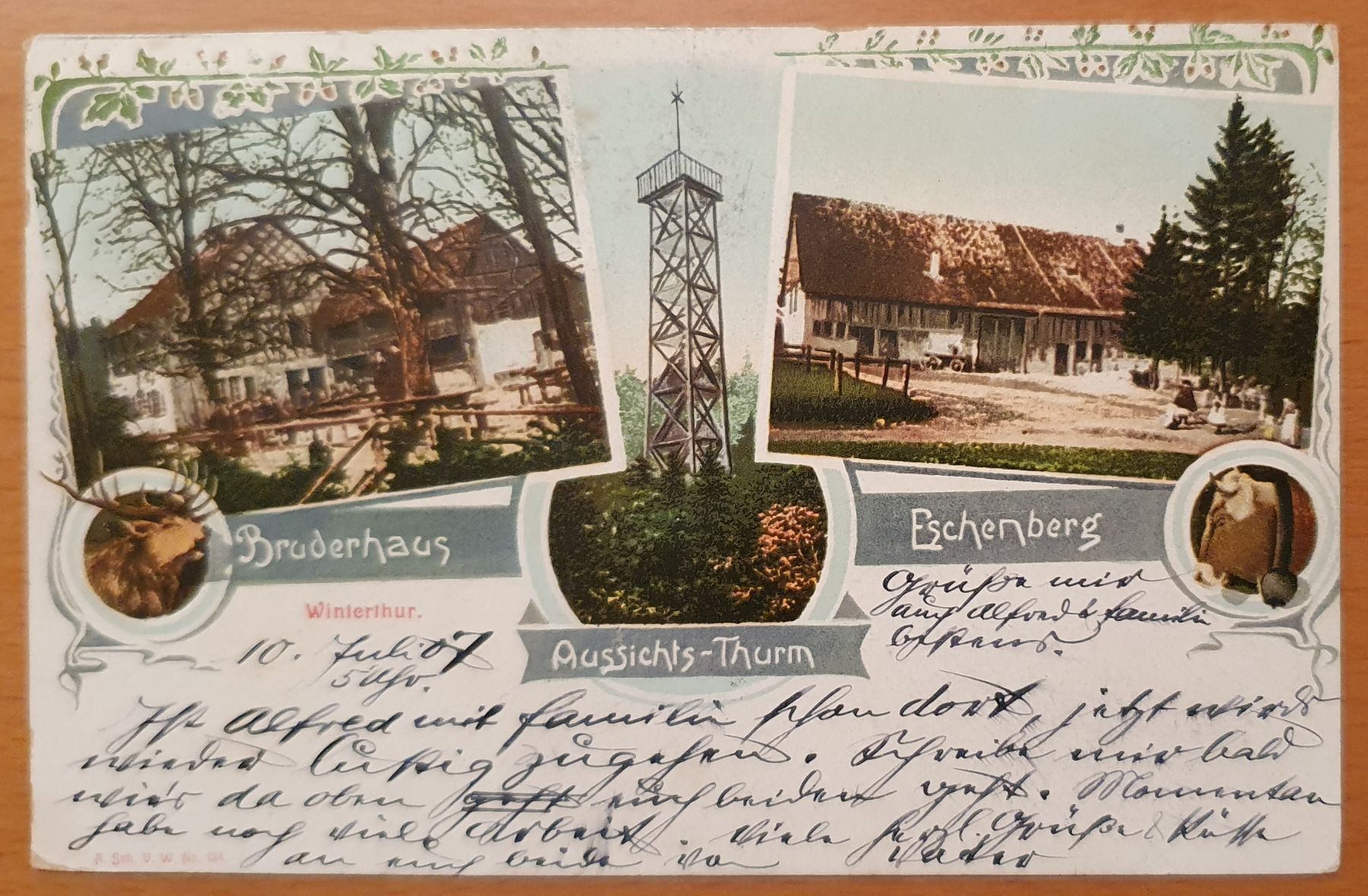 Cartoline postali: Winterthur 1907 - 3 Ansichten – Usato da Kreuzlingen venduto da Rschweiz1