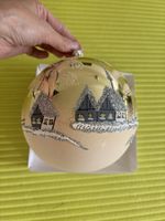 Weihnachtskugel Gold mit Wintermotiv ca 10 cm neuwertig