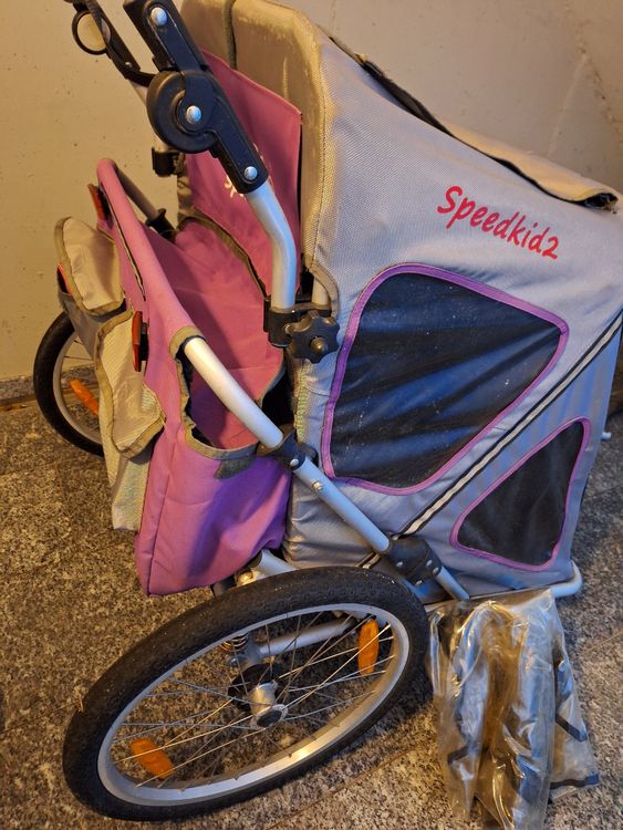 Velo anhänger :queridoo 2 sitze, violet Speedkid 2 (D'occasion) à ...