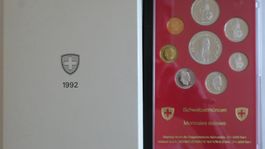 Münzsatz Schweizer Münzen 1992, Polierte Platte
