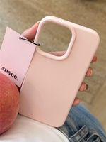 Pink, iPhone 15, Liquid Silicone Phone Case