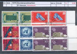 1970  "Sonderpostmarken", Viererblock, ET -gestempelt