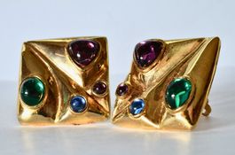 Antigona, Paris Vintage-Modeschmuck-Ohrringe, 1980er Jahre.