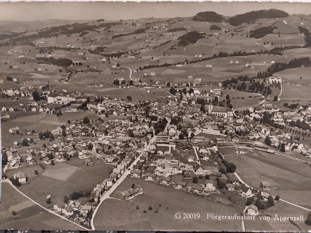 Ansichtskarten: APPENZELL - Fliegeraufnahme - 1952 – Gebraucht aus Delémont von Domdom1
