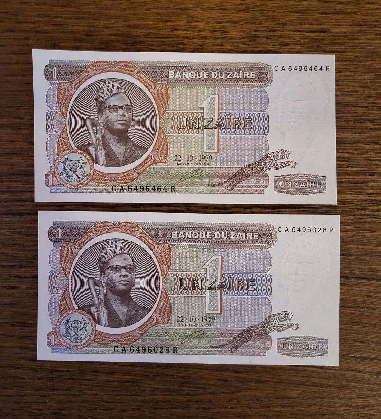 Banconote: 2x 1 Zaire Banknote von 1979 – Usato da Sonceboz-Sombeval venduto da ant_cd5j
