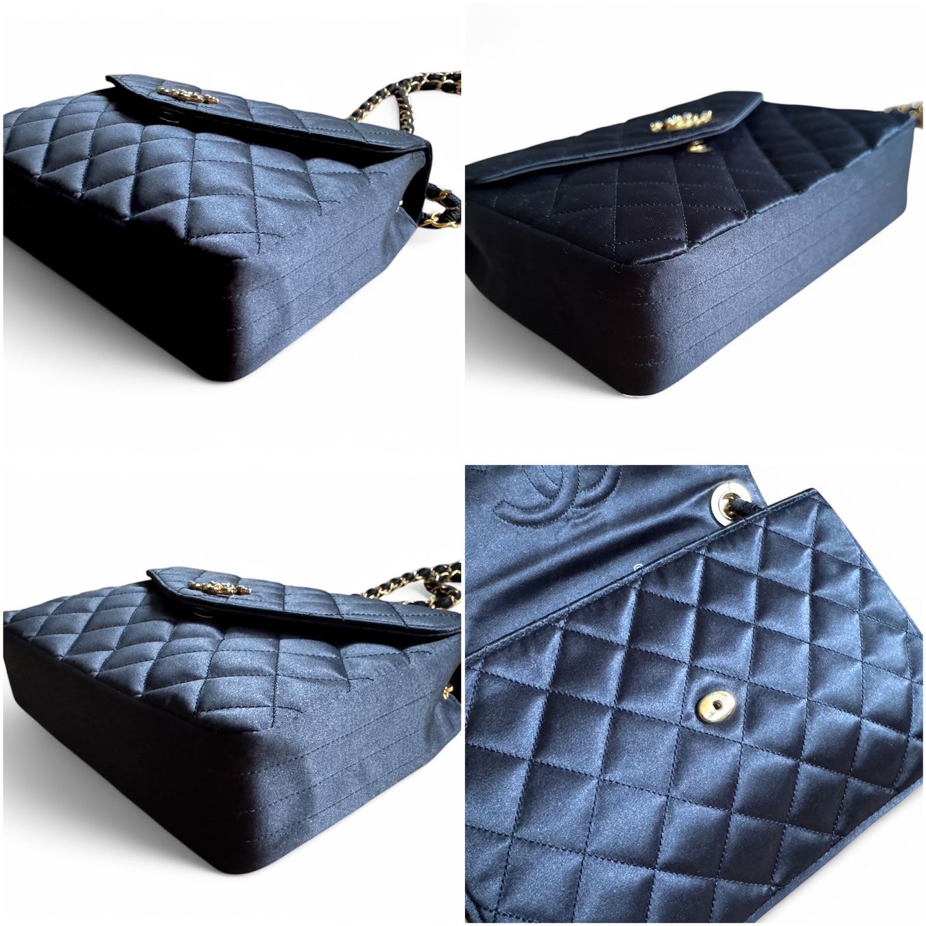 Chanel Borse da donna: Chanel Satin Rhinestone Chain Sac Tasche – Usato da Kriens venduto da hannaandkiko 8