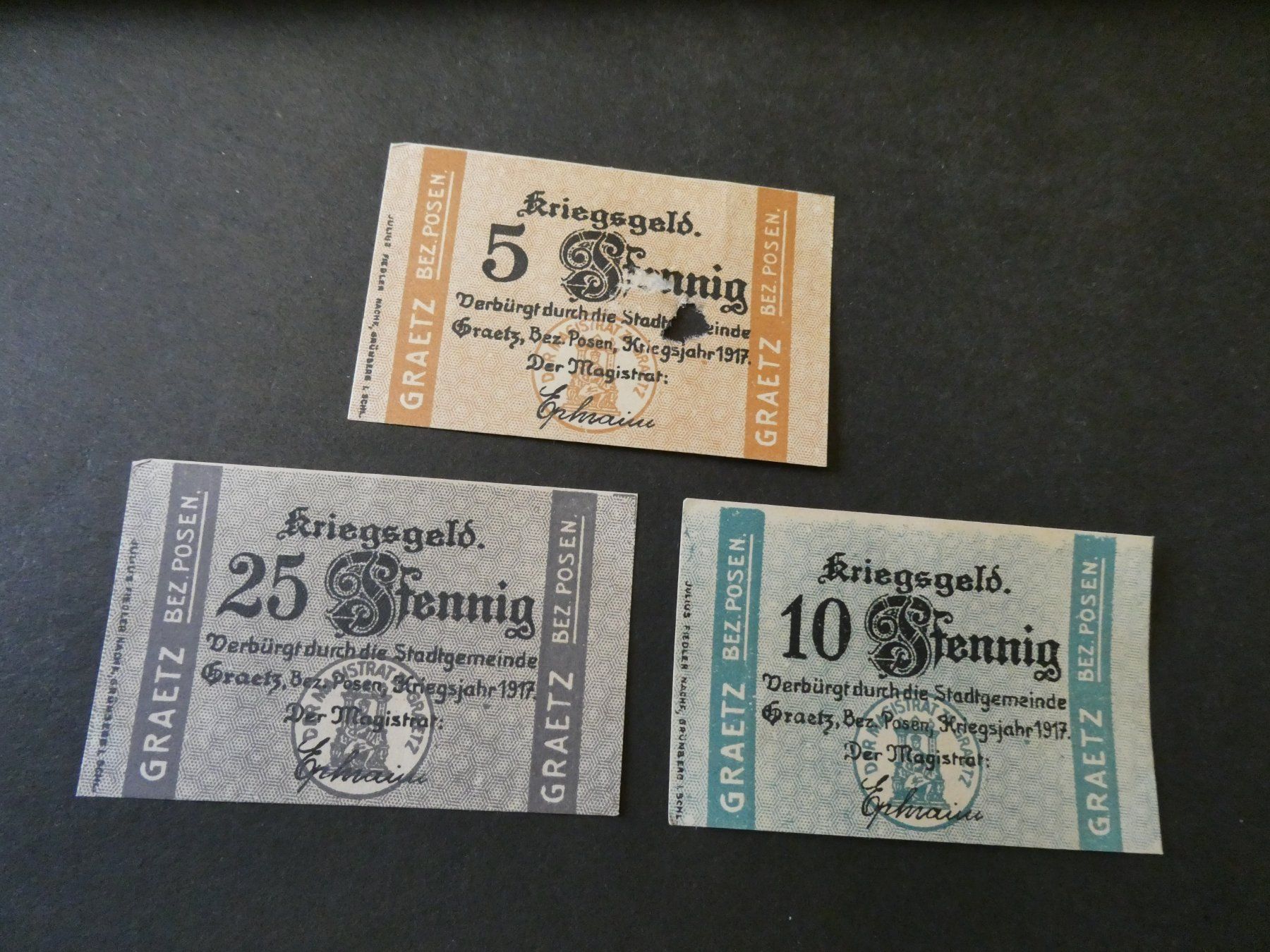 Billets de banque: Dt. Reich, Graetz - Notgeldscheine – D'occasion à Hinterforst par rohusri