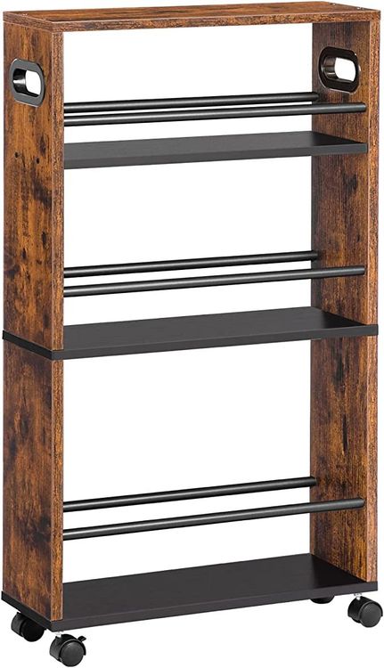 Rollwagen Mit 5 Ebenen & 360° Rädern | Küchenwagen Aus Stahl Für Aufbewahrung & Transport