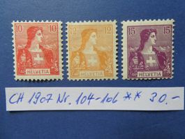 CH 1907 Nr. 104-106 postfrisch **