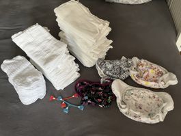 Newborn Stoffwindel Paket Überhosen Mulltücher littleclouds