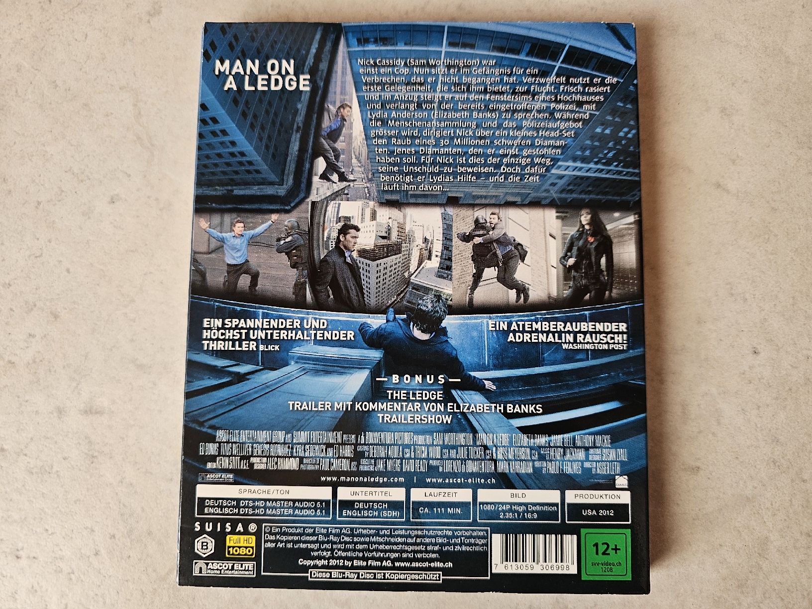 Alle DVDs: Man On A Ledge  -  Ein riskanter Plan / Bluray – Gebraucht aus Schneisingen von backstore24 1