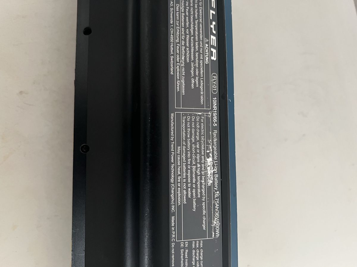 Flyer Batterie: Flyer Akku 16.75Ah/36V – Difettoso da Derendingen venduto da AABB 1