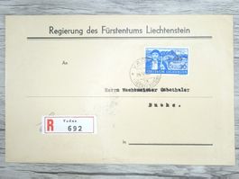 TR70 Enveloppe + Timbre Liechtenstein 1942