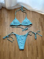 Maillot de bain bleu pailleté 2 pièces