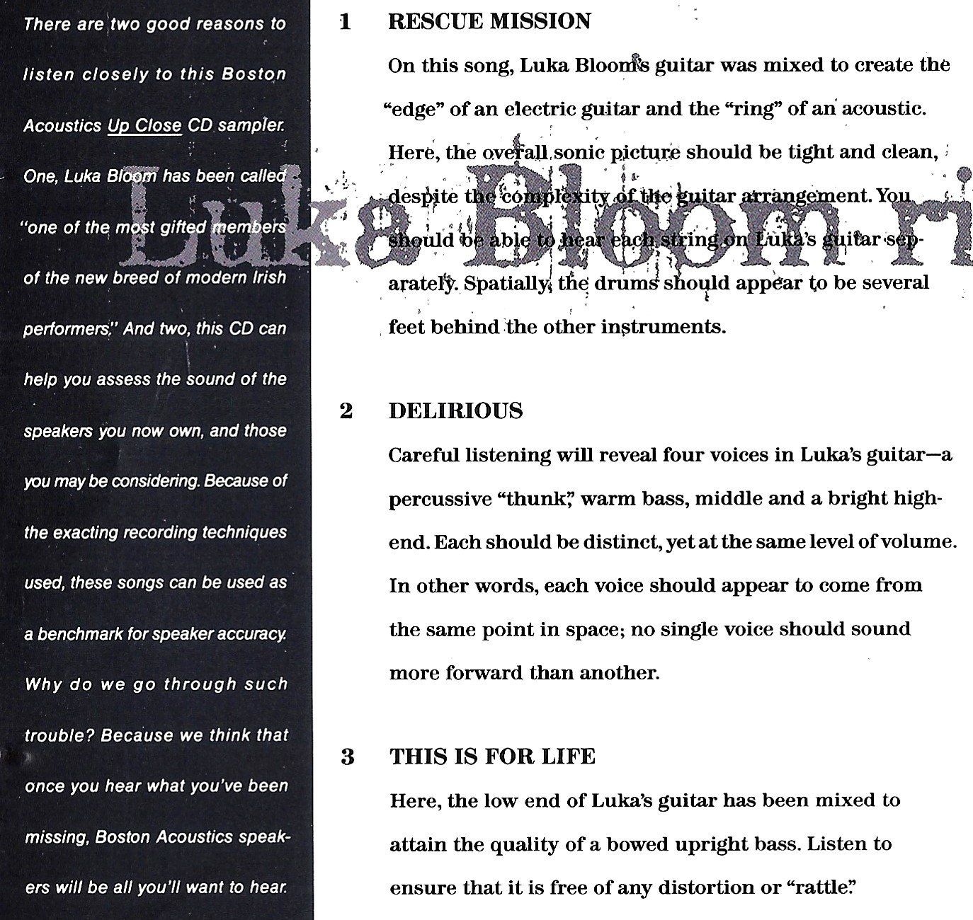 CD: Luka Bloom UP CLOSE Vol.1 PromoCD – Usato da Kandergrund venduto da Sososo 4