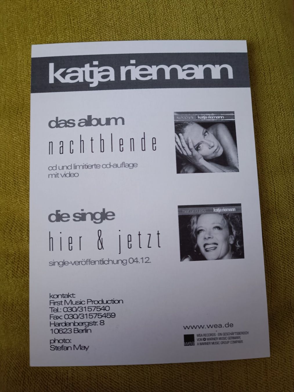 Autographes: Katja Riemann - handsigniert – D'occasion à Menziken par Artographs 1