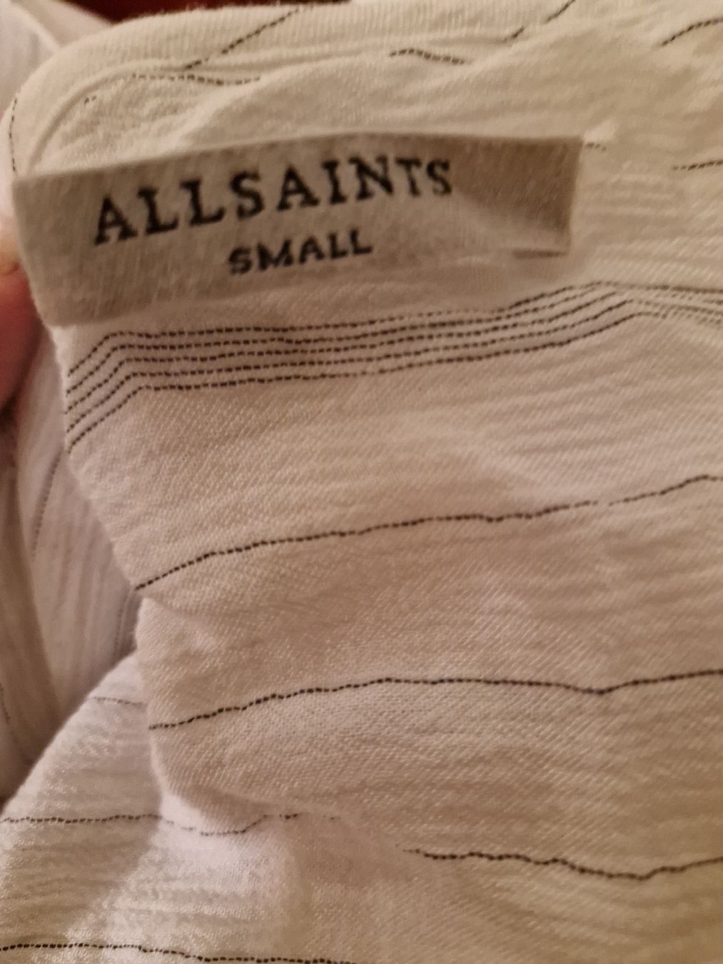 Allsaints Camicette: AllSaints Bluse, Wickeloptik, weiss gestreift – Usato da Binningen venduto da Daja75 5