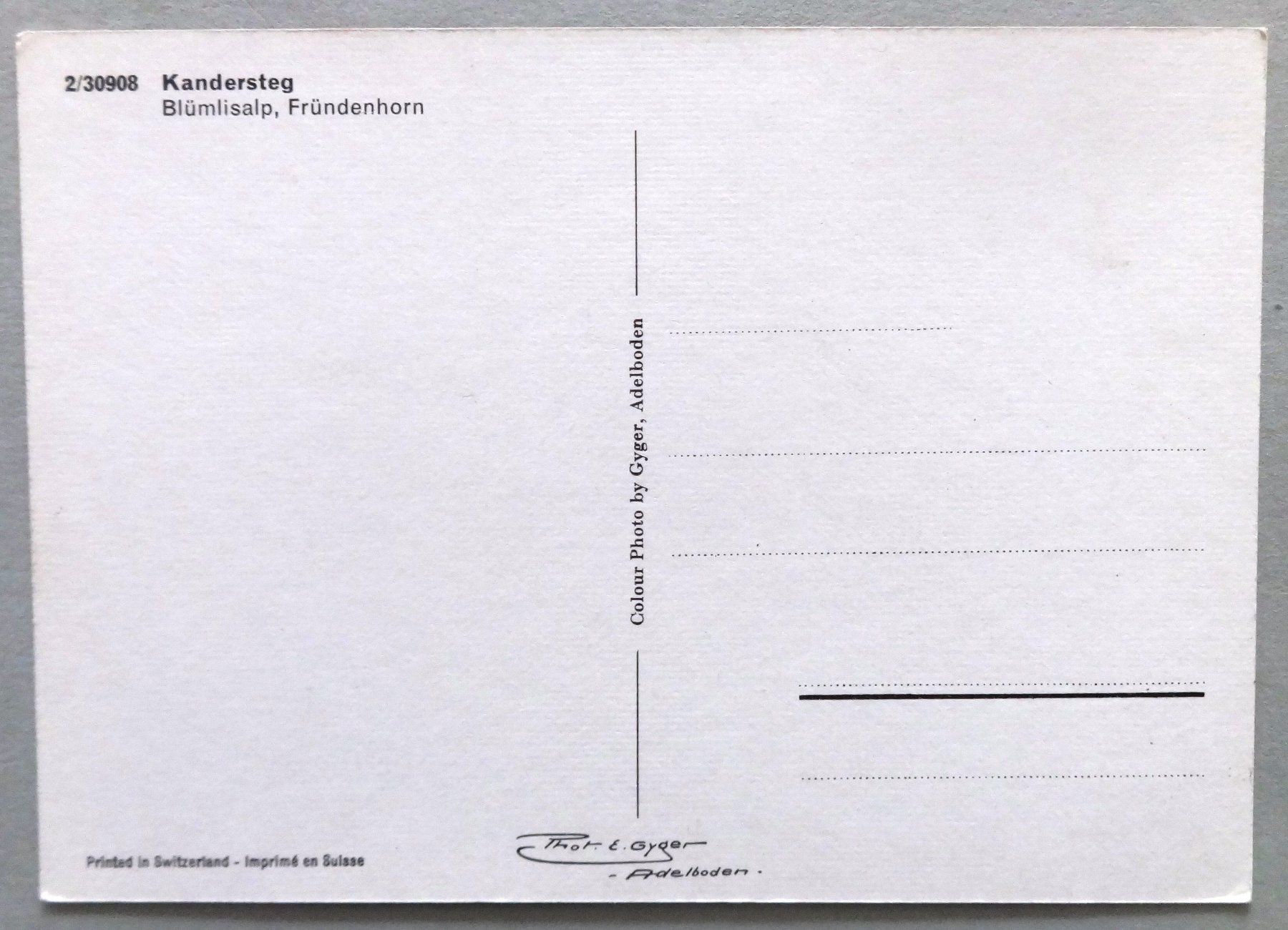 Cartoline postali: Kandersteg, Blümlisalp, Fründenhorn – Usato da Fétigny venduto da Billy2miny 1