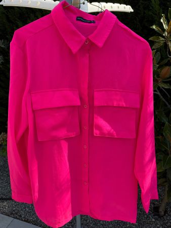 Chemisier PrettyLittleThing rose vif taille 32, comme neuf!