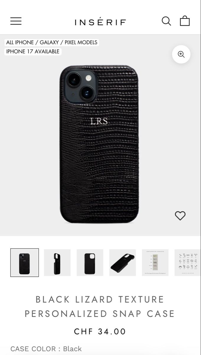 Cover & Protezioni schermo: New inserif iphone 15 pro phone case black croc effect – Nuovo (secondo la descrizione) da Zürich venduto da gva_r9gs 2
