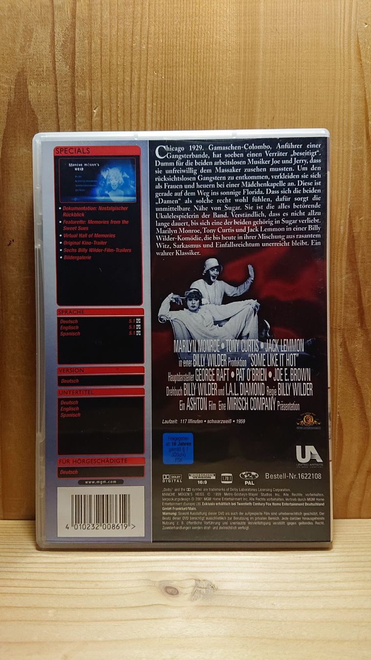Tutti i DVDs: MANCHE MÖGEN'S HEISS DVD mit Marilyn Monroe – Usato da Wilderswil venduto da Exebub 1