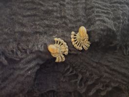 Boucles d'oreilles anciennes Argent 800 – Marcassites Perles