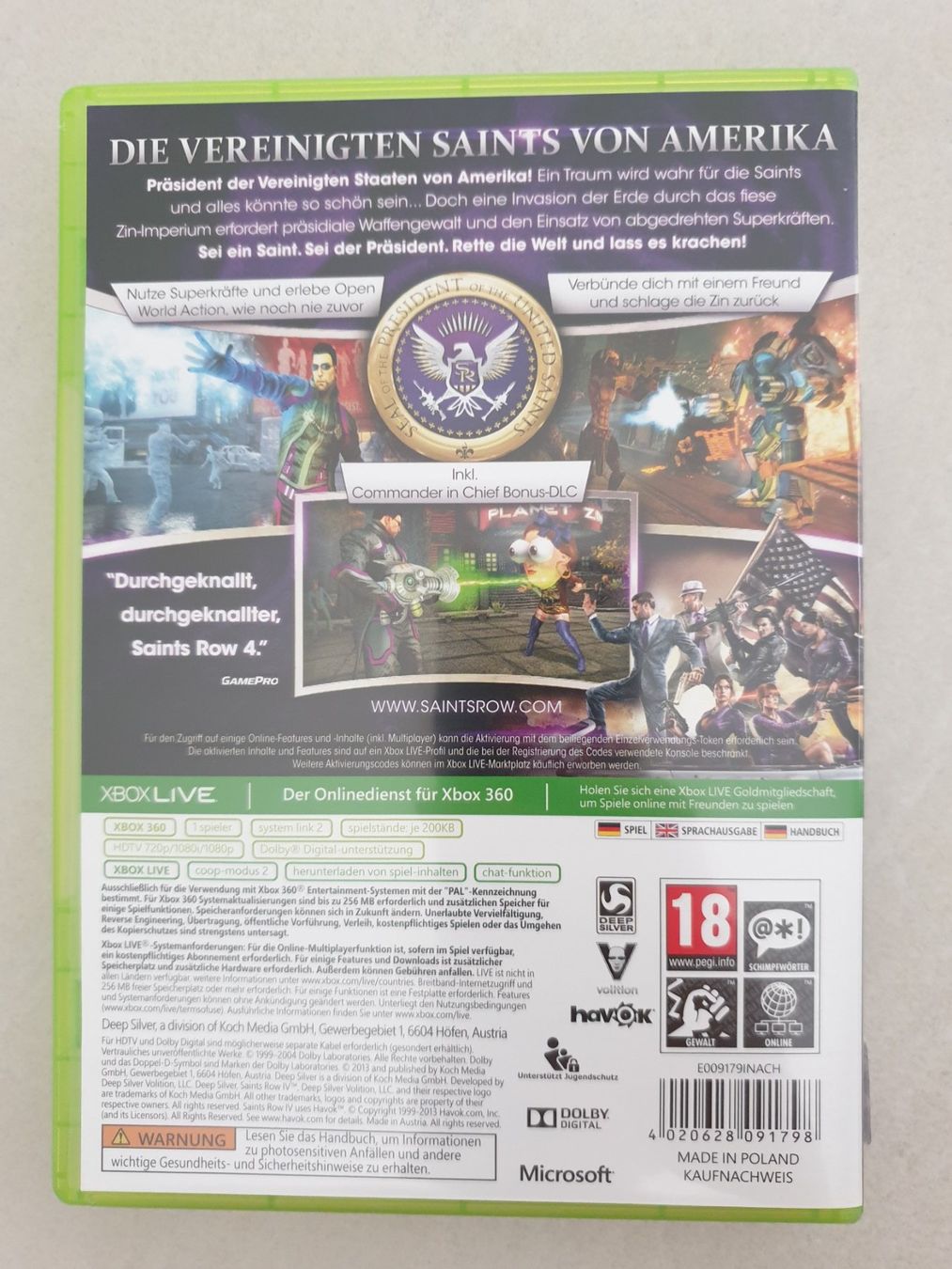 Microsoft Spiele: Saints Row IV - Commander in Chief Edition Xbox 360 – Gebraucht aus Füllinsdorf von master_mind 1
