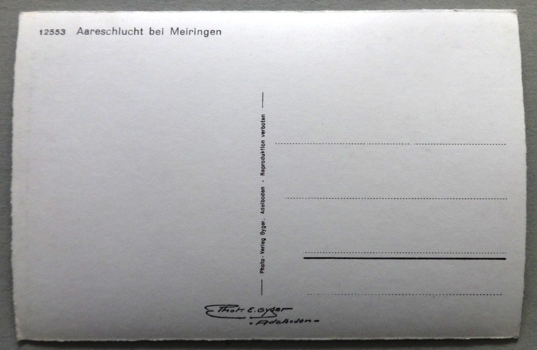 Cartoline postali: Aareschlucht bei Meiringen – Usato da Fétigny venduto da Billy2miny 1