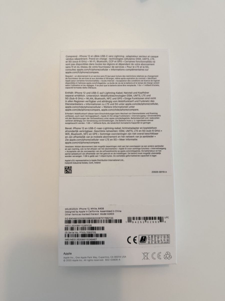 Apple Telefoni cellulari / Smartphones: iPhone 12 Weiss 64GB inkl. Ladekabel – Usato da Luzern venduto da smilla.f 3