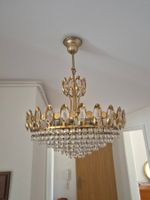 Kronleuchter goldfarben mit Kristallbehang gebraucht