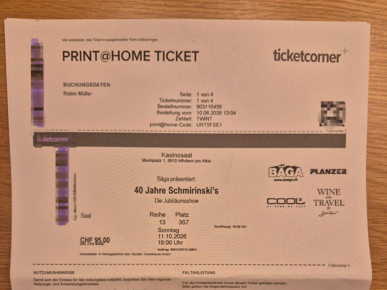 Tickets: Schmirinski Ticket – Neu (gemäss Beschreibung) aus Oberentfelden von ang_9j8m