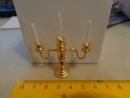 Kerzenständer Metall mit Kerzen H. 6 cm mit Kerze