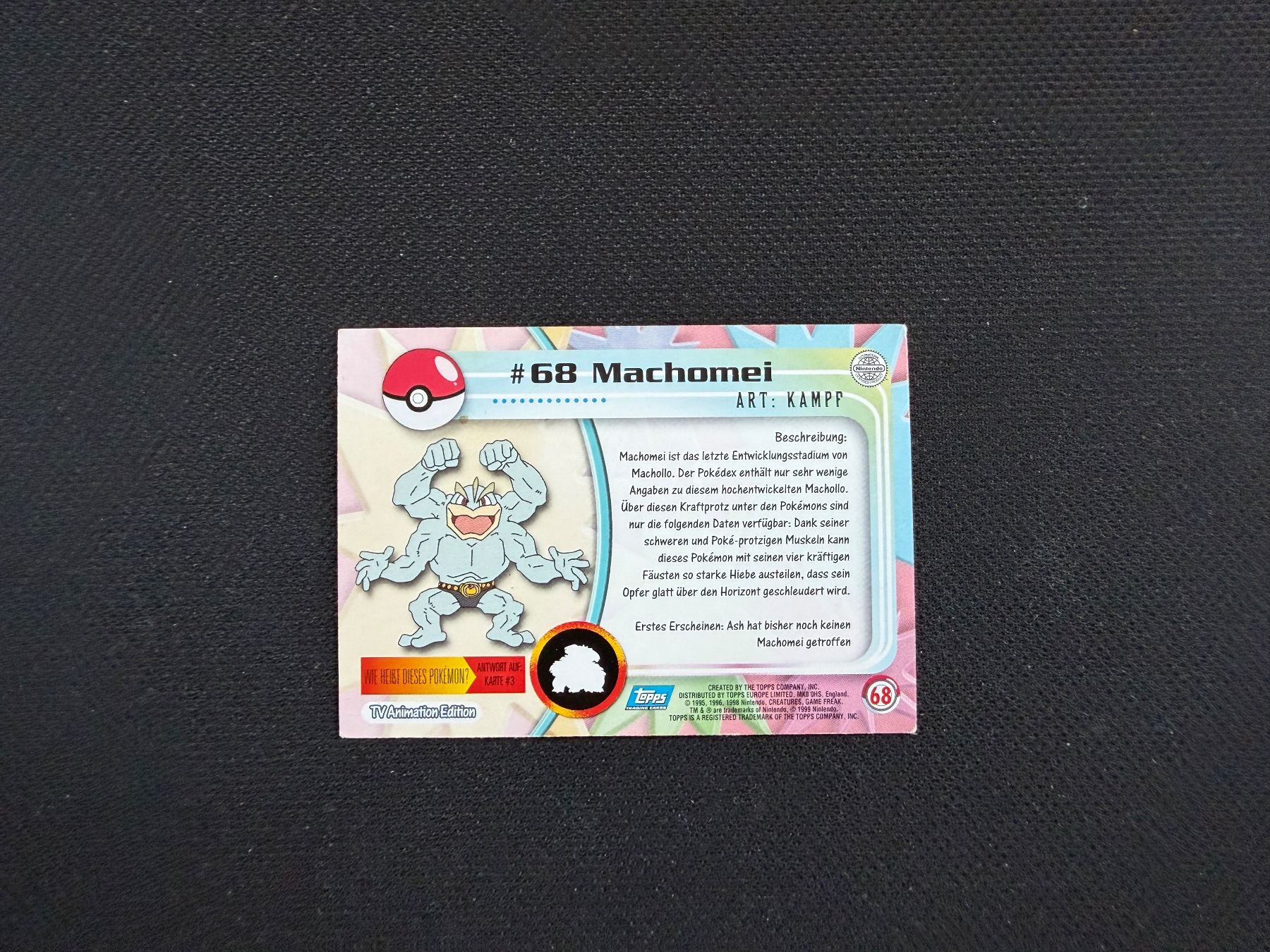 Pokémon Carte collezionabili: Pokémon Topps 1999 - Machomei – Usato da Zürich venduto da mountainwizard00 1