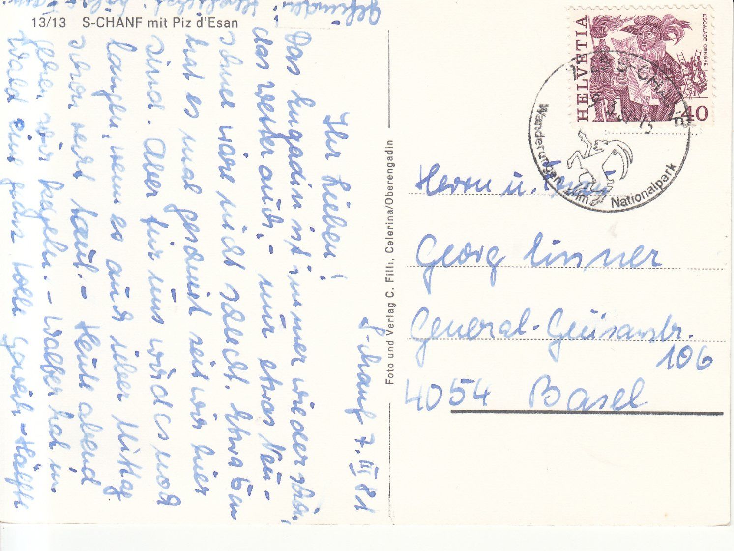 Cartoline postali: S'chanf 1981 – Usato da Bürglen TG venduto da StampGraf 1